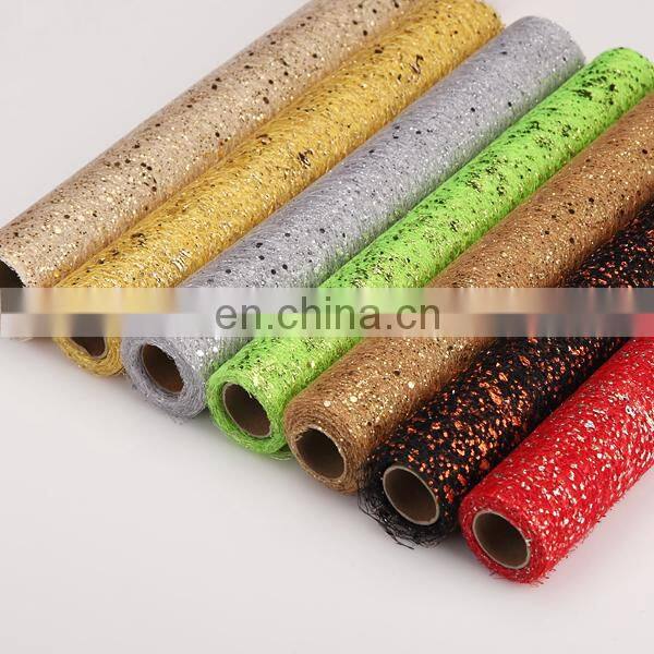 beautiful hotel table decoration mesh roll glitter mesh roll