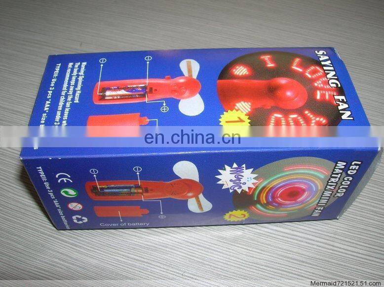 New arrival mini message fan glovion portable handle programmable fan led programmable fan