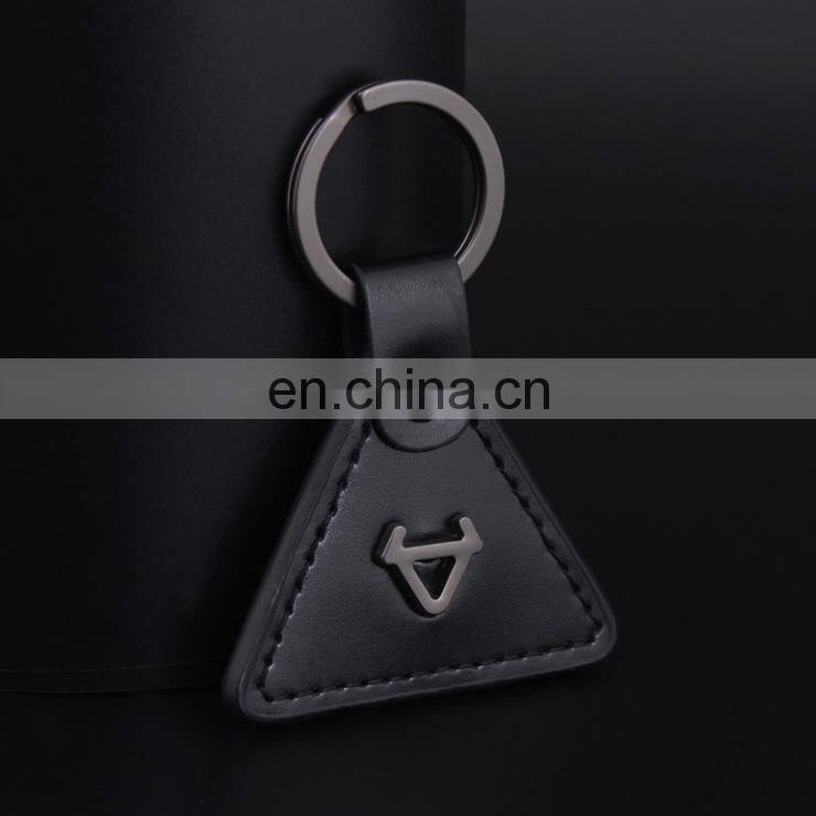elegant blank pu metal keychain