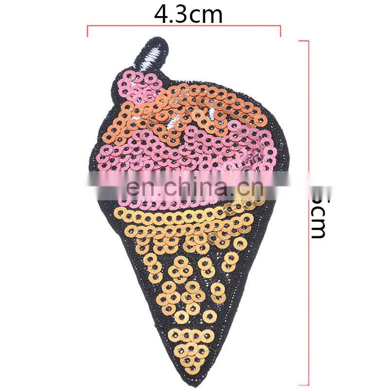 Fashion Ice Cream Banana Lip Sequins Patches For Kids