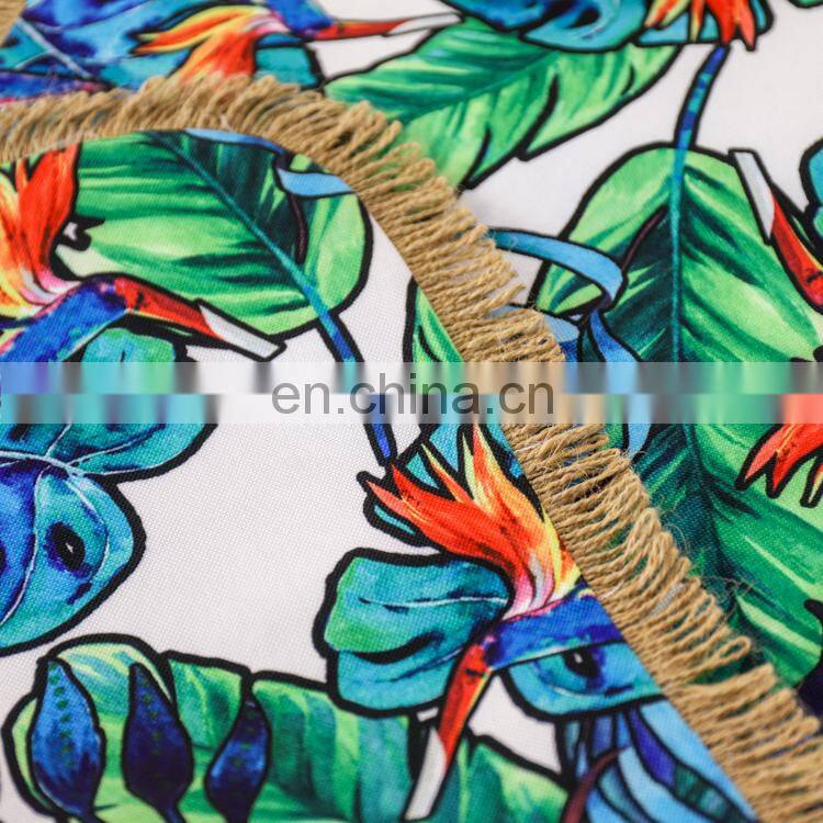 Latest design banana green leaf printed pattern table runner for garden