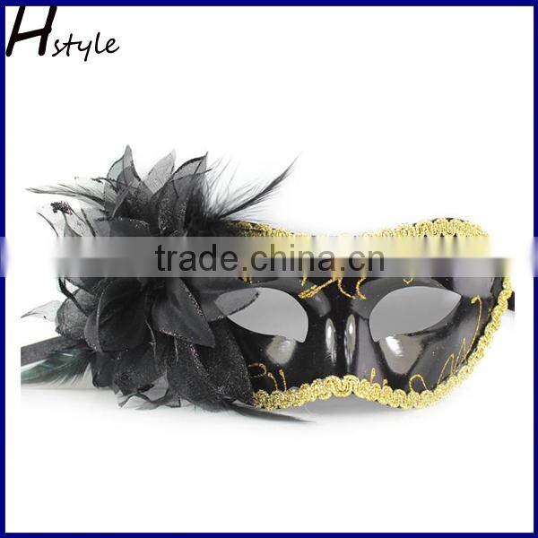 party mask, venetian mask, halloween mask with purple feather flower SC072