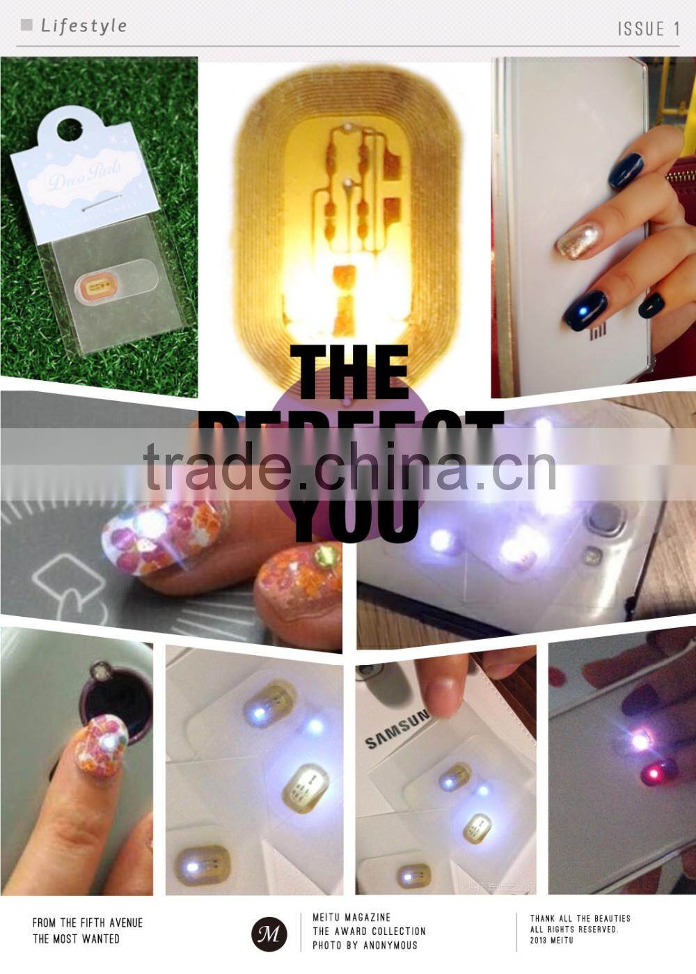2016 New NFC Nail Sticker Led Blinking