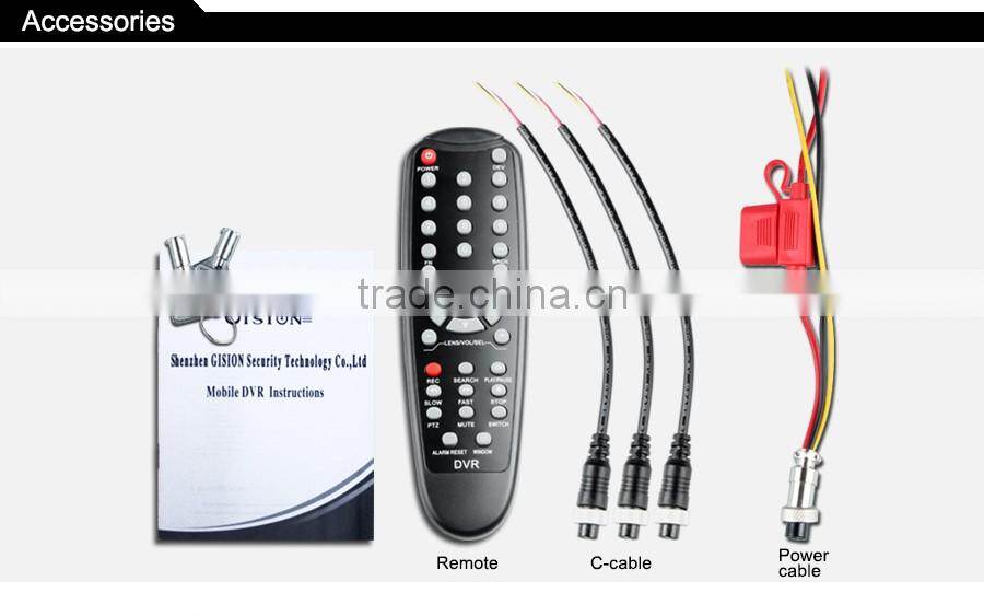 2016 hotsale mobile digital video recorder 4ch hard disk automotive recorder cycle recording vehicle 720p blackbox dvr