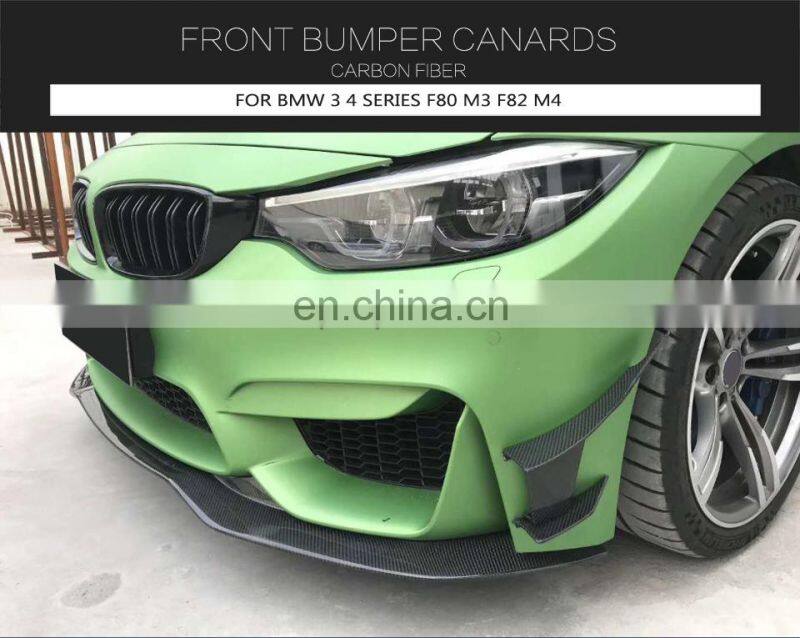 Carbon Fiber Front Bumper Canards Apron for BMW 3 4 Series F80 M3 F82 M4
