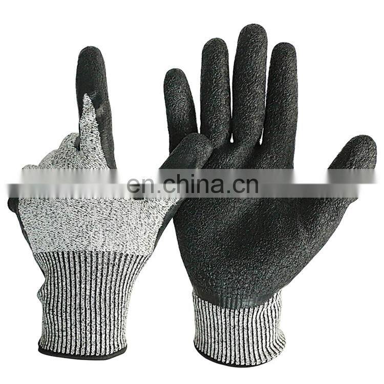 HY Superior Synthetic Safety Leather Gloves Leather Fitters Anti Shock Welding Gloves Orange