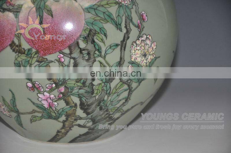Chinese Qing Antique Reproduction Ceramic Porcelain Peach Vase