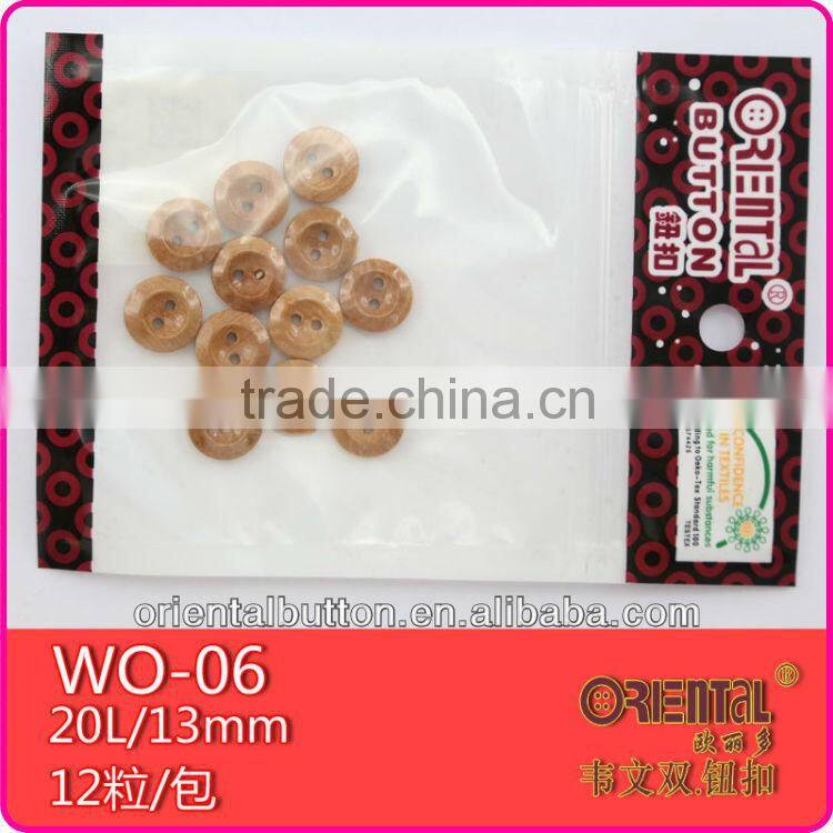 customizable sewing holes natural yellow wooden button