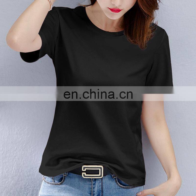 Manufacturer wholesale cotton solid color T-shirt short-sleeved loose top casual sports women's clothing