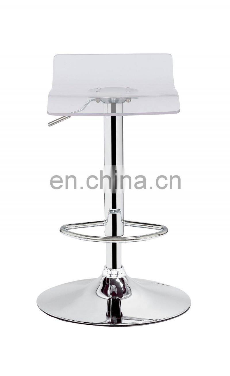 Good Quality Clear Transparent Acrylic Used Swivel Bar Stool with Low Backrest