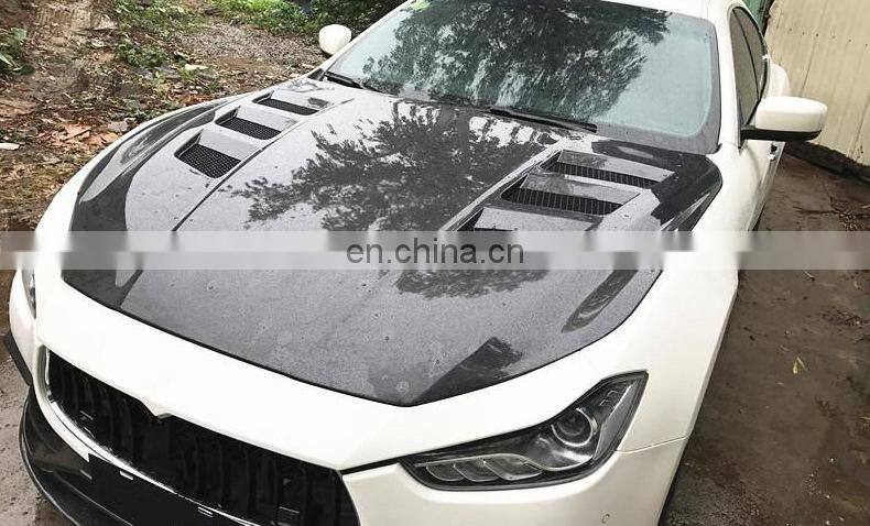 Runde Car Modification Carbon Fiber Material Body Parts Engine Bonnet Hood For 2014-2020 Maserati Ghibli Hood