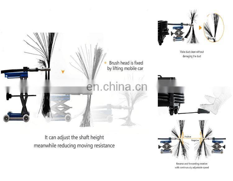 100-500mm Motor Motivation Rotating Hose Air Duct Cleaning Equipment