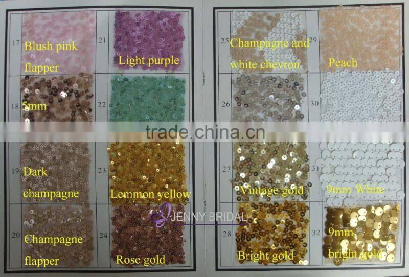 SQN#53 wholesale peach sequin elegant wedding table linens for sale