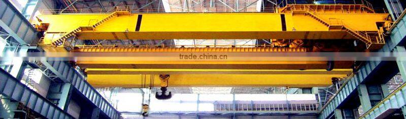 Heavy duty 50ton double girder rail travelling overhead bridge crane with electric components