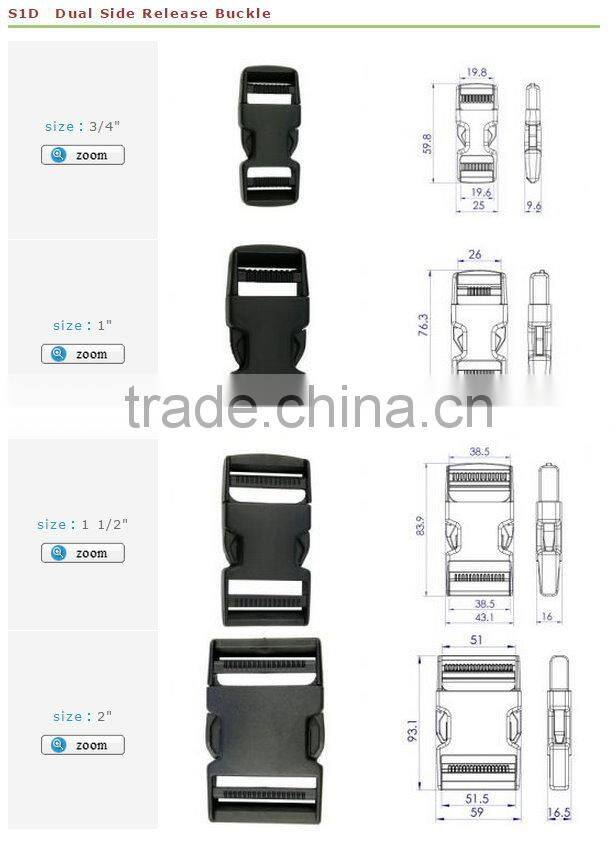 Plastic belt slide stroller buckle