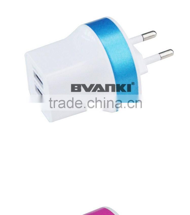 2016 hot new arrivals Top Quality CE Approved Wholesale EU/US/UK/AU Plug 5V 2.1A Dual USB Travel Wall Charger with High quality