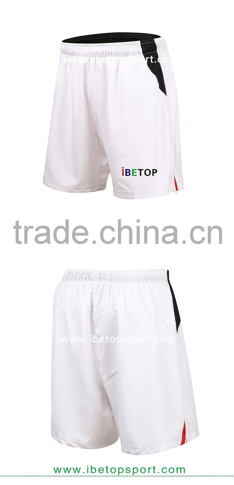 Hot design custom team white soccer short OEM service with innerl ining
