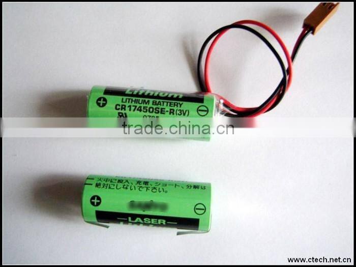 battery CR17450SE-R,3V PLC lithium battery with connector