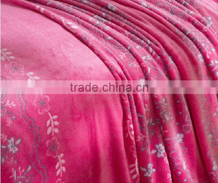 Pretty colorful printed cheap soft korean mink blanket