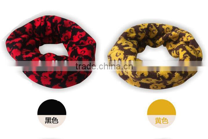 Winter Knitted Leopard Baby Circle Scarf