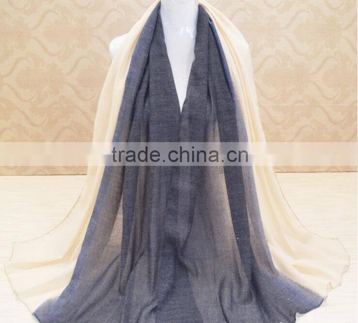 Wholesale Oversized Two-tone Viscose Muslim Arab Head Scarf