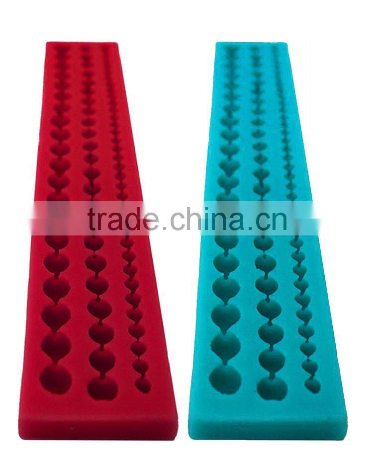 3D Pearl Necklace Bead Shapes Fondant Cake Mold Clay Silicone Decor Tools