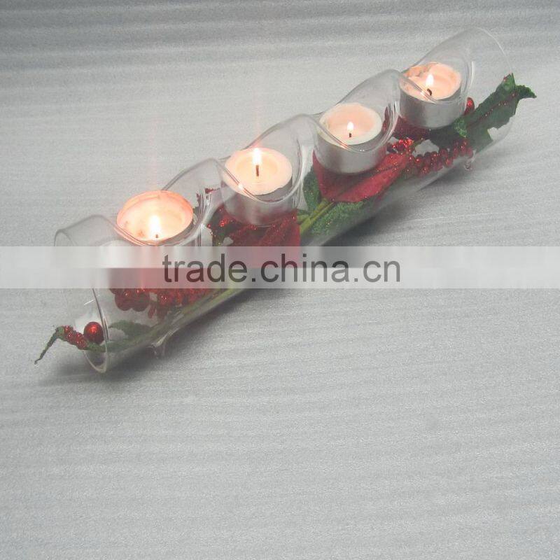 2016 Wholesale Tasteful Home Decor Glass Tea Light Logs factory directly