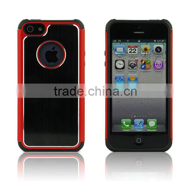 Hybrid Hard Case Rugged Rubber Armor Hybrid Aluminum and TPU Hard Case for iPhone 4/4S, iPhone 5/5S