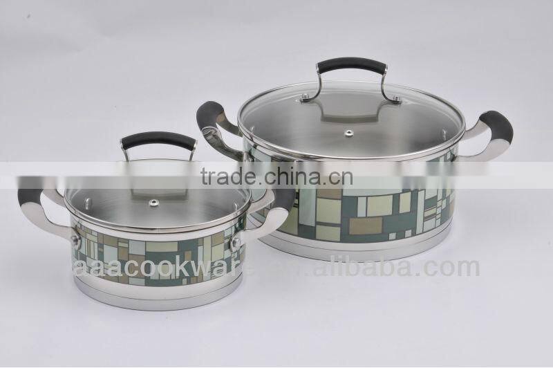Colorful Stainless Steel decal kitchenware sets for wholesale