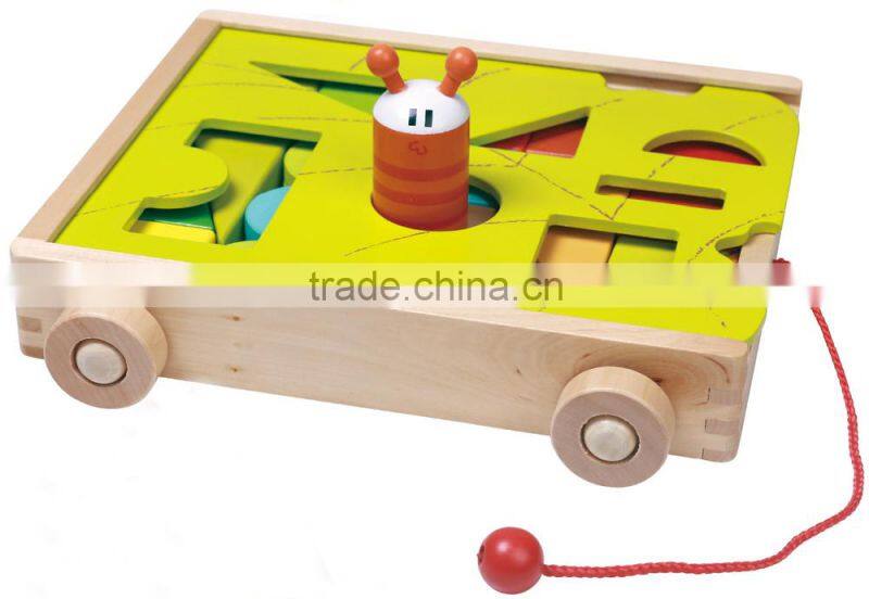Top Bright Teaching EN71 and ASTM leaves block wagon educational wooden toys sensory folds high toys manufactured in Wenzhou