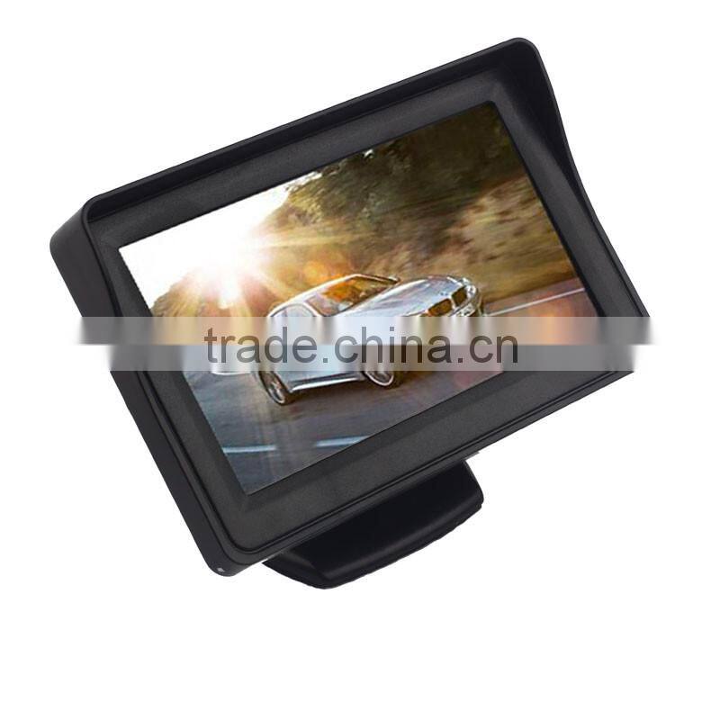 rear view mirror parking sensor with 4.3 inch bibi alarm human voice parking senosr