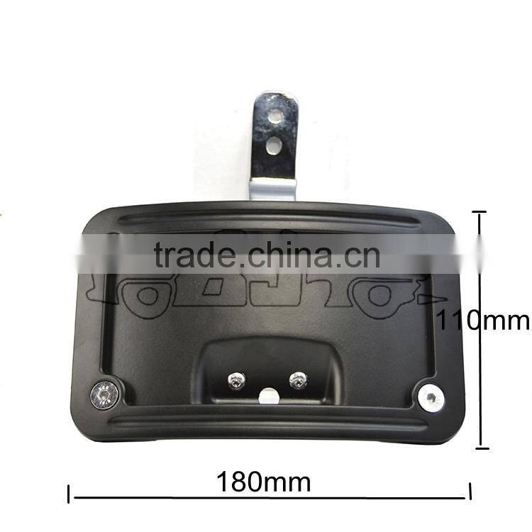 BJ-LPL-388 Aluminum Gloss black curved license plate frame bracket