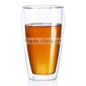 Handmade process cheap heat-resistant double wall glass tea cup