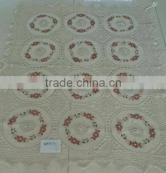2016 New design Crochet oblong oval doily tablecloth
