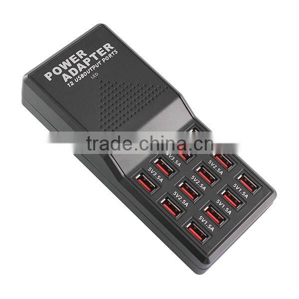 12 USB Outputs 5V 12A Multi Ports Fast Charging USB Power Adapter