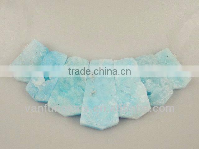 A grade Hemimorphite rectangle freeform beads for necklace