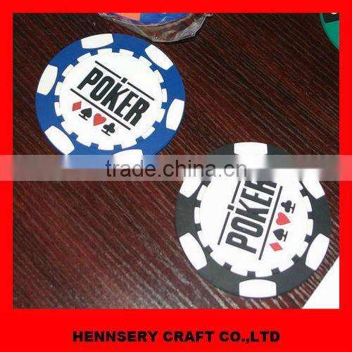 Fashion 3D 2D silicone rubber pvc poker coaster