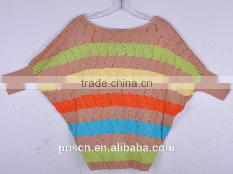 2016 new arrival fashion bat sleeve colorful nice women sweater, sweater factory , cheap wholeale sweater in China