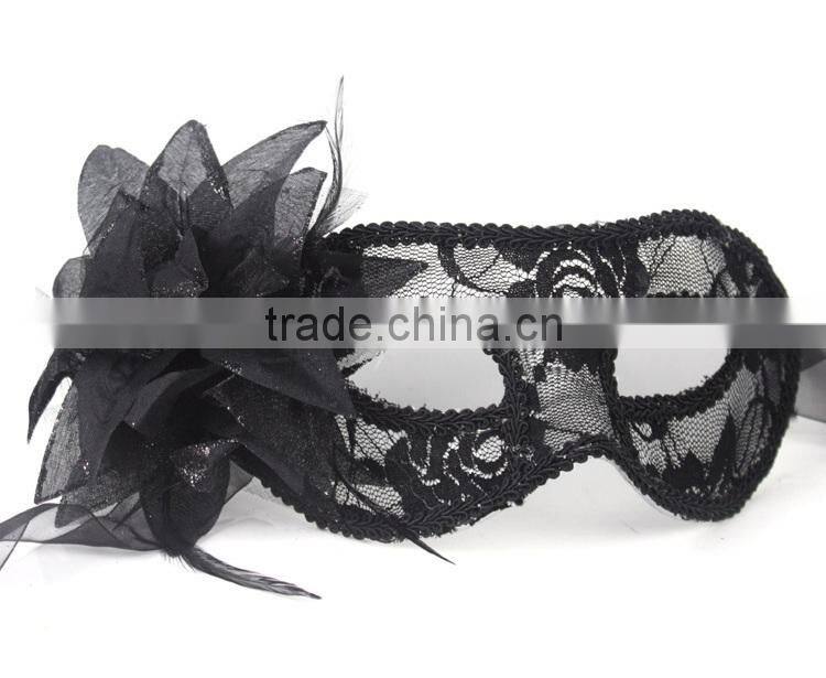 Party ball lace mask with flower decoration