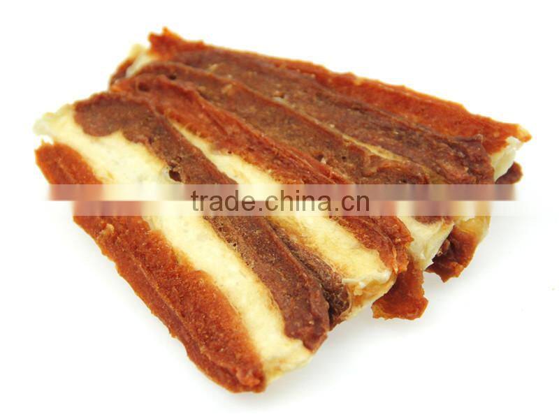 natural pet dog treat food dry chicken fillet with cheese pet food