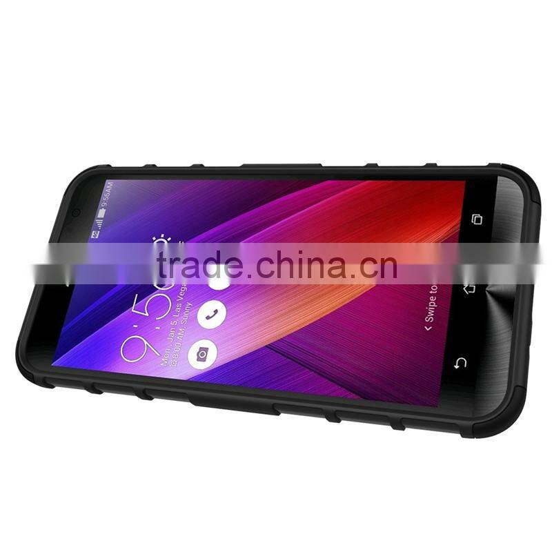 Dual layer armour TPU Gel case for ASUS Zenfone 2 with kickstand