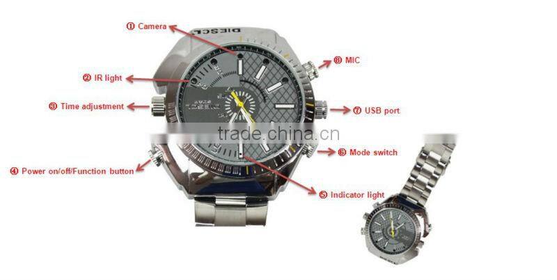 IR waterproof watch camera mini dvr camera JVE-3105G-1 portable dvr camera