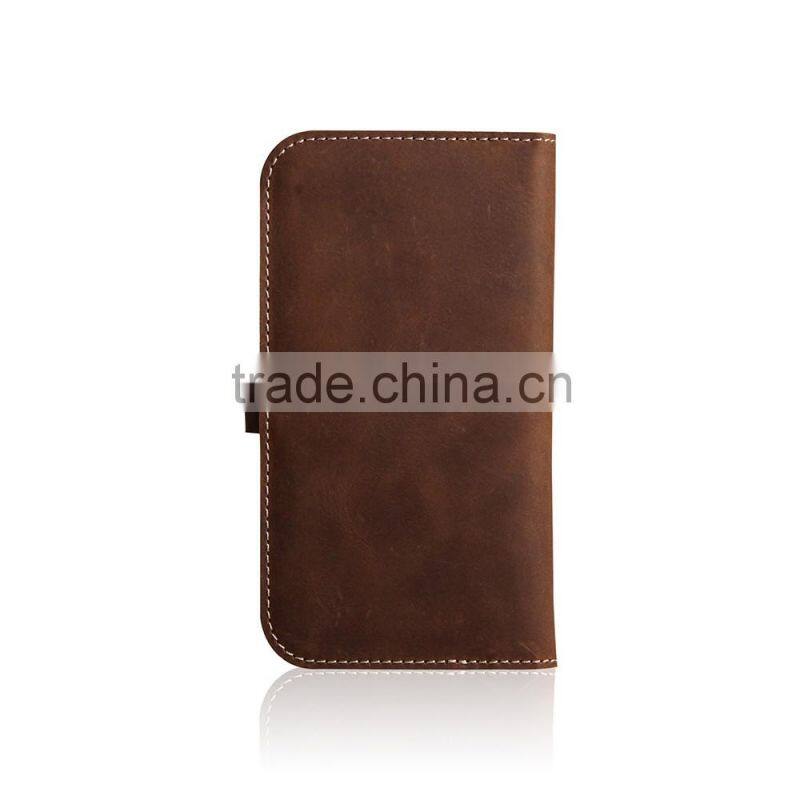 New Fashion Luxury First Layer Genuine Leather Mobile Phone Case for iPhone 6 Wallet Case