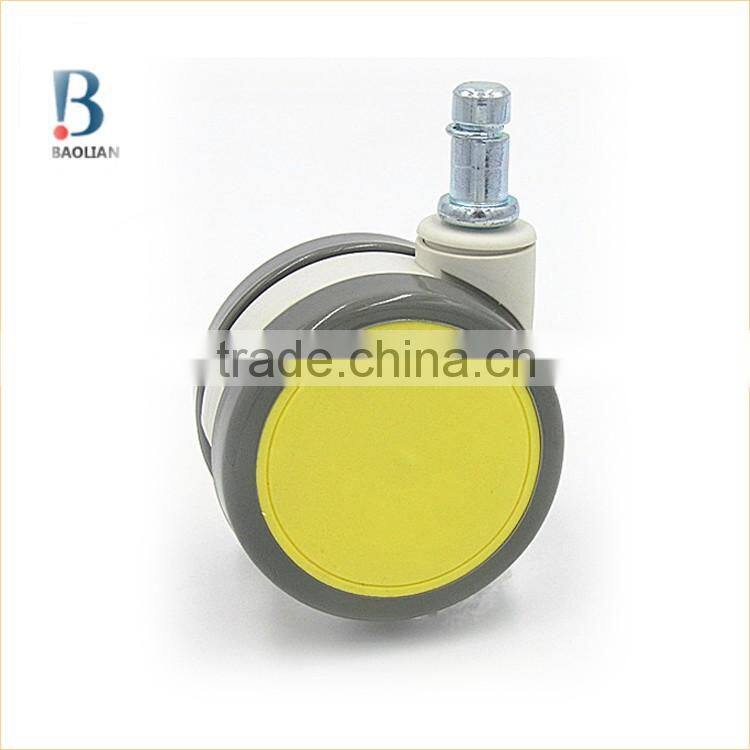china popular 65mm yellow nylon 360 swivel medical caster