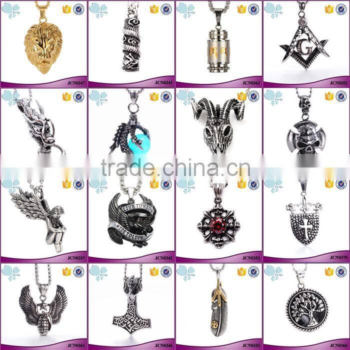 Factory wholesale double layer big and small stainless steel gold cross necklace pendant