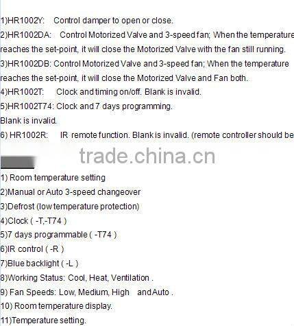 Thermostat for fancoil