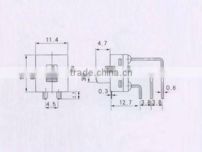 6Pin slide switch of red & miniature slide switch of AC