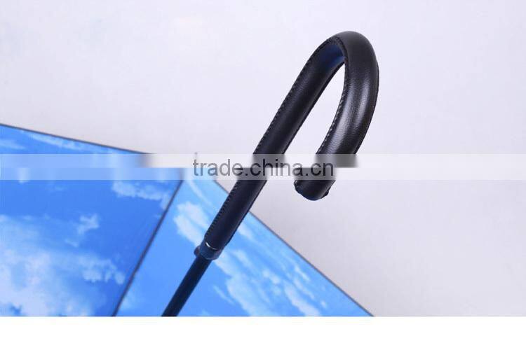 Auto Straight Blue Sky White Cloud Umbrella Wholesale