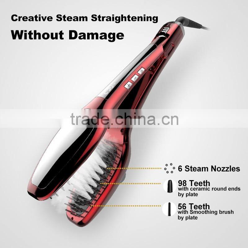Most Advanced Hair Iron steam Hair Straightener Vapor Argan oil use Keratin Hair Straightening brush