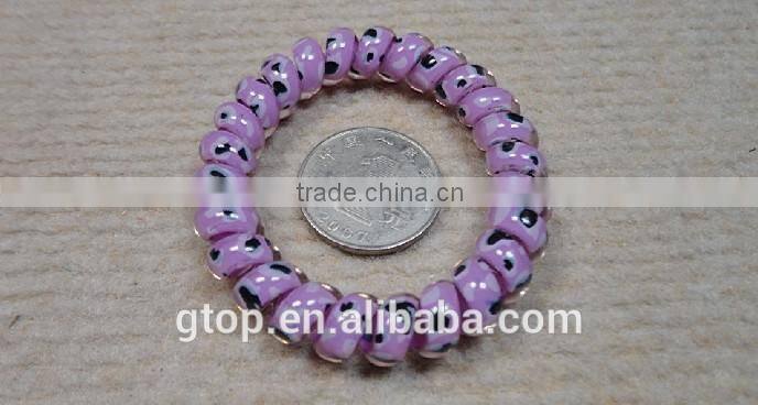 Plastic mixed color elastic quality candy cheap women telephone wire hair circle A-0004